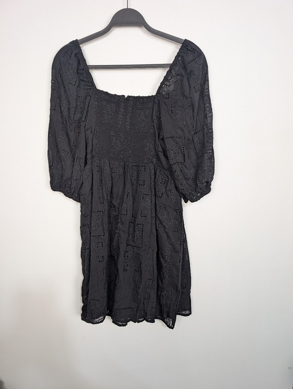 Johnny Was Jade Ella Cottagecore Square Neck Witchy Eyelet Mini Dress Size Small - Picture 6 of 9